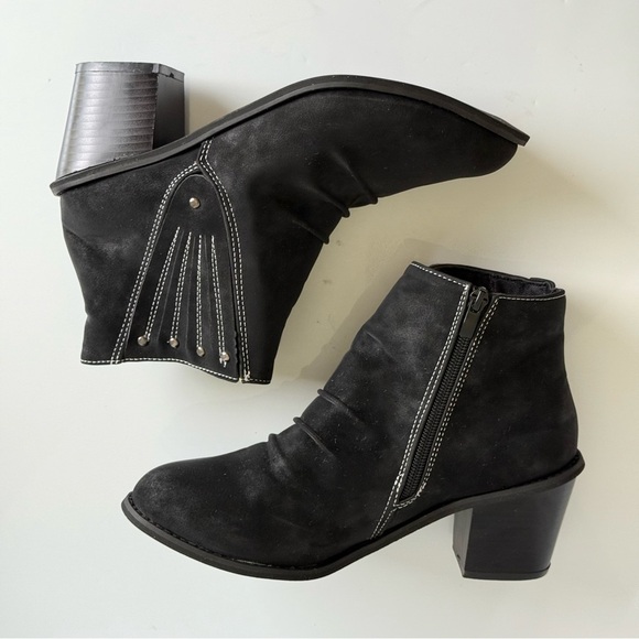 Chunky Western Black Ankle Boots Size 8 - Picture 10 of 10